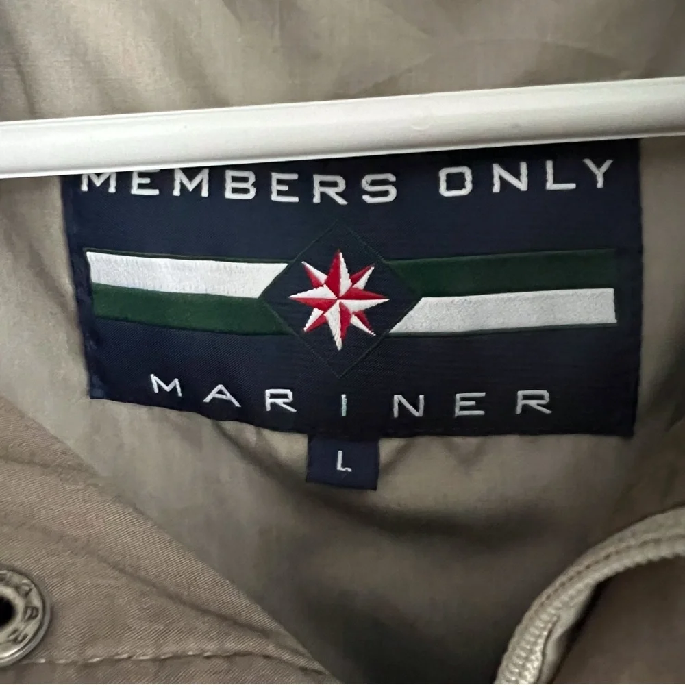 Members Only Vintage Mariner Tan Bomber Jacket Windbreaker Men’s Large - Picture 4 of 9